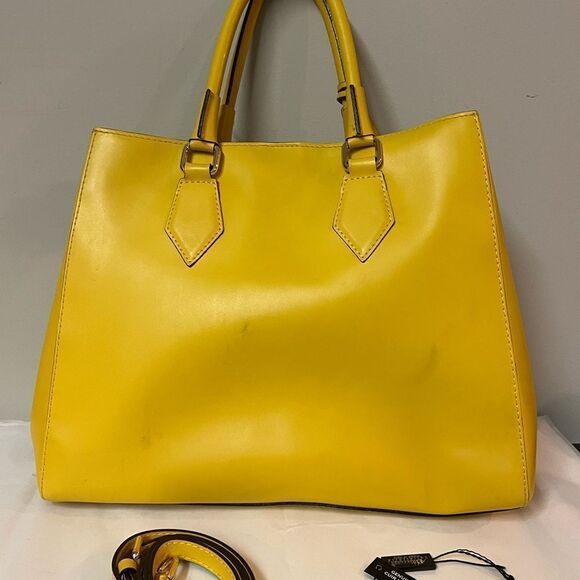A. Bellucci Italian leather mustard yellow bag B93 - Picture 8 of 13